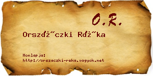 Orszáczki Réka névjegykártya